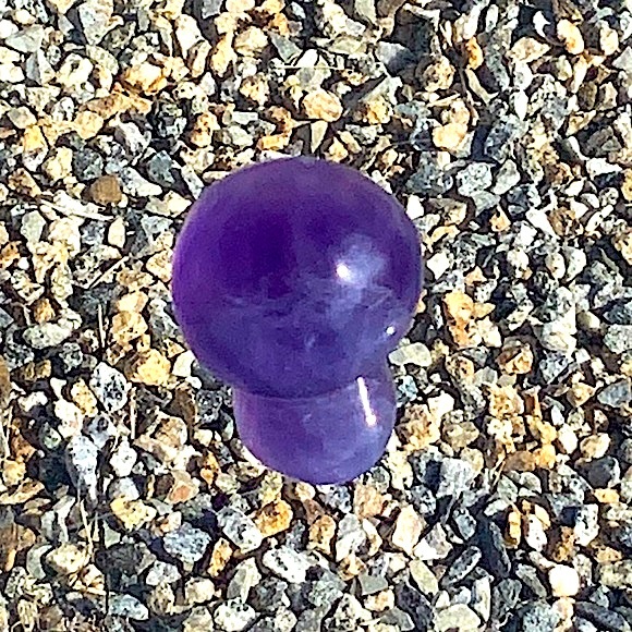 PURPLE FLUORITE QUARTZ MUSHROOM HEALING STONE 2 1/2 IN TALL NEW - Picture 4 of 8